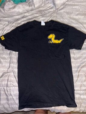 Gymboree Black Tee with Yellow Dino Pocket Graphic